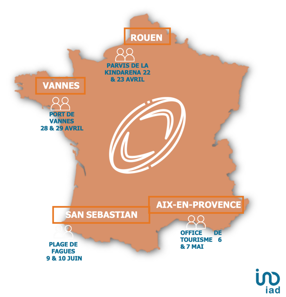 carte des villes TOP 14 extra